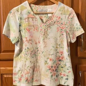 EUC Alfred Dunner  short sleeve top size petite small